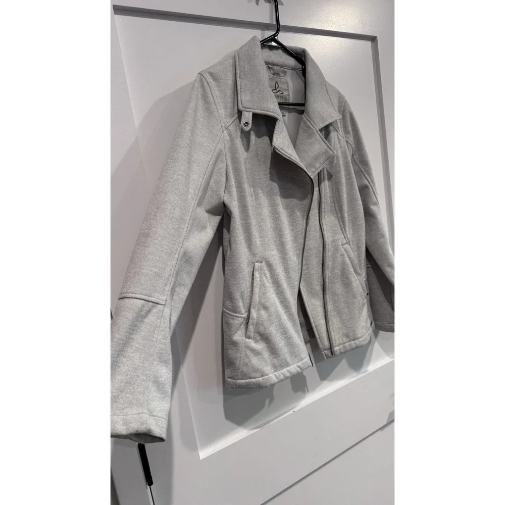 Prana Marabelle Softshell Asymmetrical Zip Jacket Coat Womens Small Gray Outdoor
